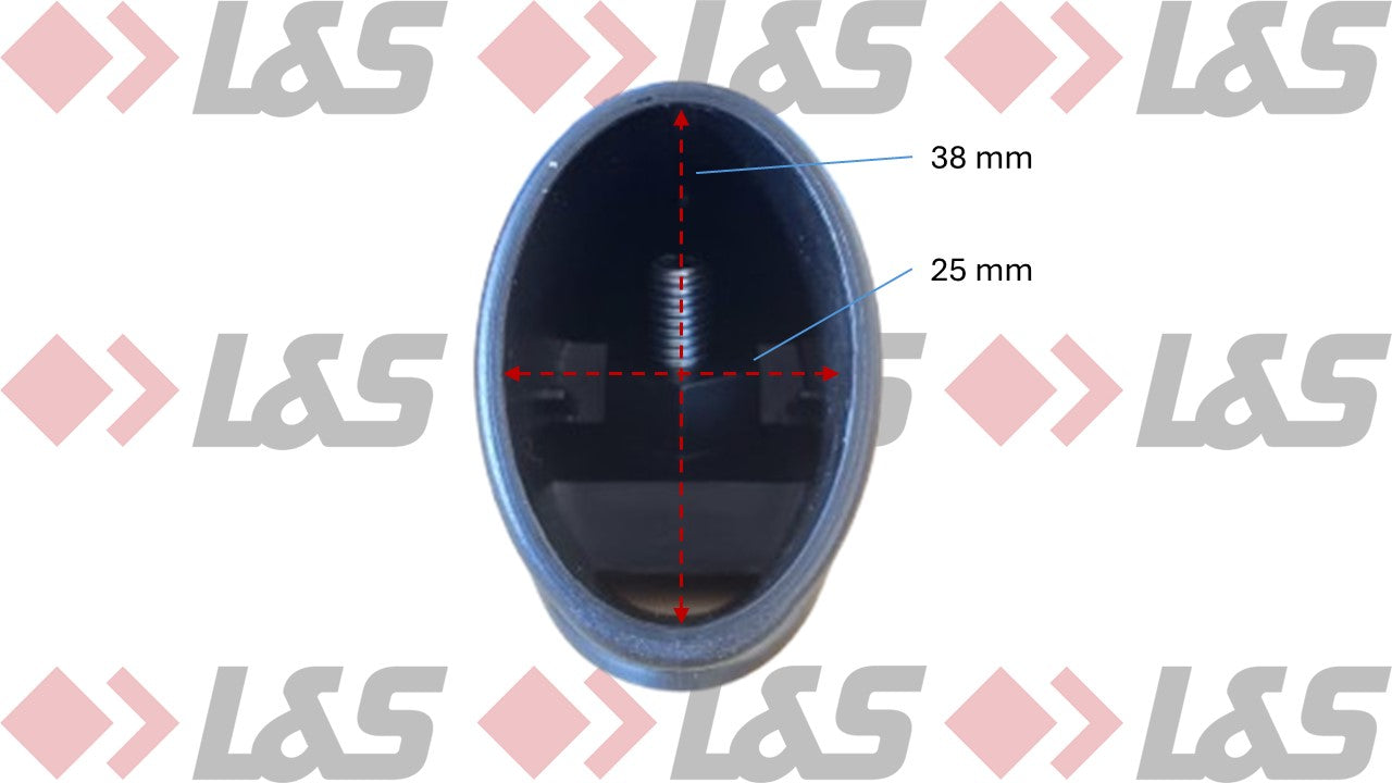 MWH Tischfußkappe 38 x 25 mm - Schwarz - oval mit Höhenverstellung - LUS-Shop