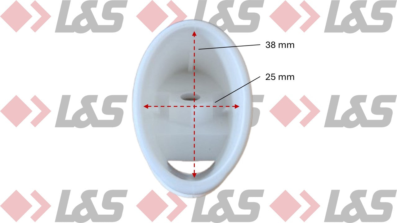 MWH Tischfußkappe 38 x 25 mm - Weiß - oval ohne Höhenverstellung - LUS-Shop