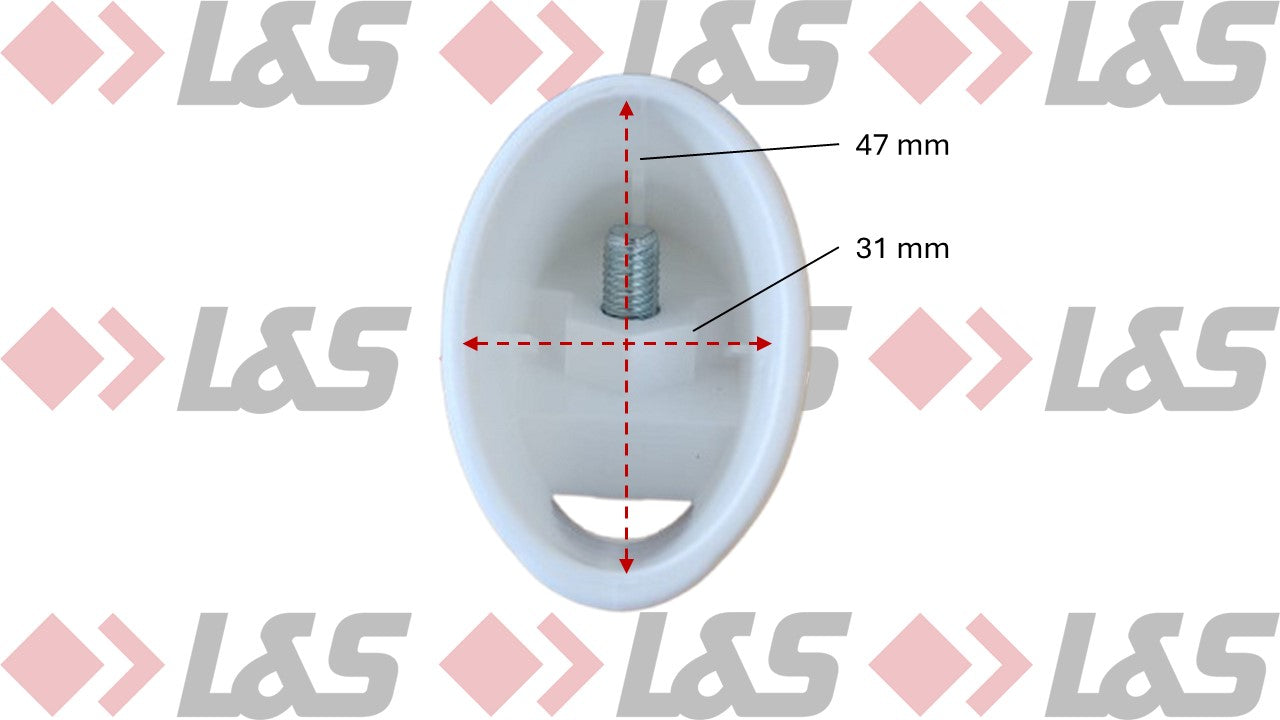 MWH Tischfußkappe 47 x 31 mm - Weiß - oval mit Höhenverstellung - LUS-Shop