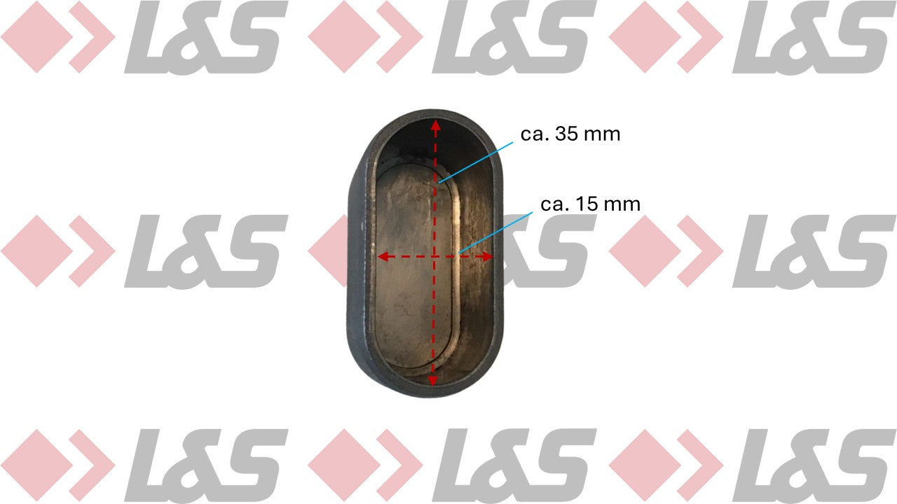 MWH Fußkappe 35 x 15 mm - Schwarz - Oval - für MWH Royal Garden Balero, Nova, Novelle, Windsor