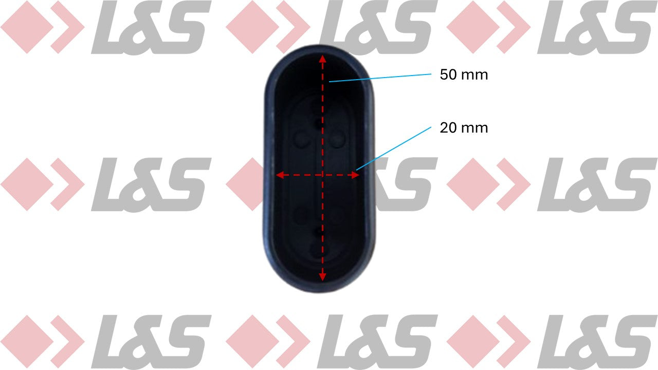 MWH Fußkappe 50 x 20 mm - Schwarz - Oval - für für MWH Chalet Stapelsessel Hochlehner - LUS-Shop