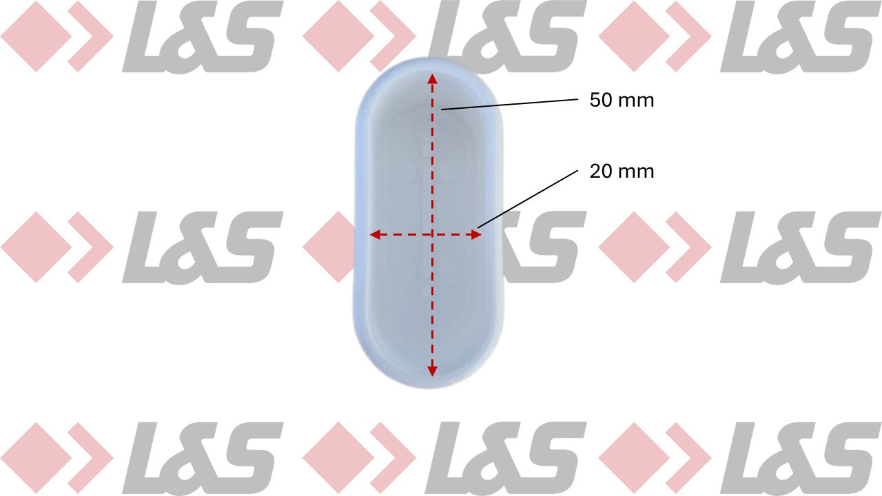 MWH Fußkappe 50 x 20 mm - Weiss - Oval - für für MWH Chalet Stapelsessel Hochlehner - LUS-Shop