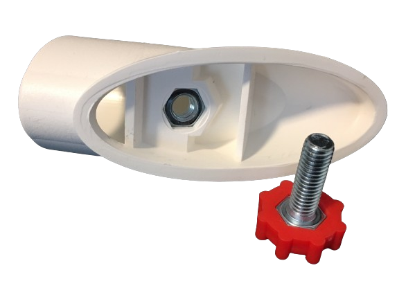 MWH Tischfußkappe 47 x 31 mm - Weiß - oval mit Höhenverstellung MWH Fusskappe