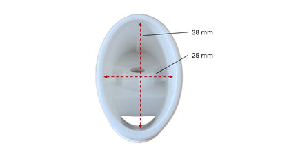 MWH Tischfußkappe 38 x 25 mm - Weiß - oval ohne Höhenverstellung MWH Fusskappe