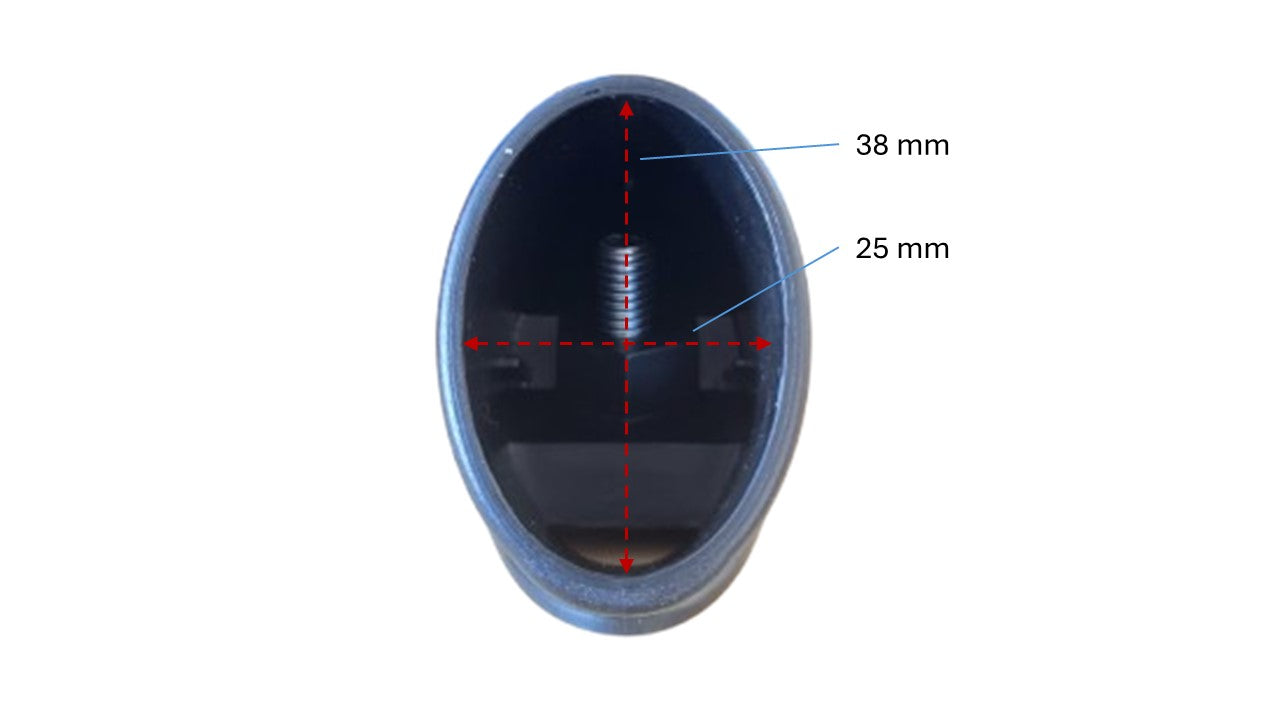 MWH Tischfußkappe 38 x 25 mm - Schwarz - oval mit Höhenverstellung MWH Fusskappe