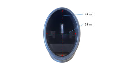 MWH Tischfußkappe 47 x 31 mm - Schwarz - oval mit Höhenverstellung MWH Fusskappe