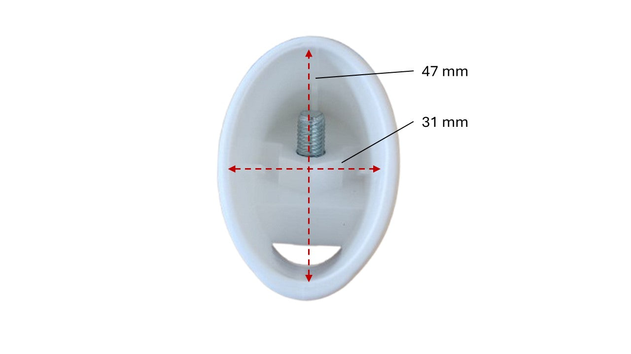 MWH Tischfußkappe 47 x 31 mm - Weiß - oval mit Höhenverstellung MWH Fusskappe