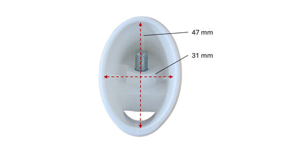 MWH Tischfußkappe 47 x 31 mm - Weiß - oval mit Höhenverstellung MWH Fusskappe