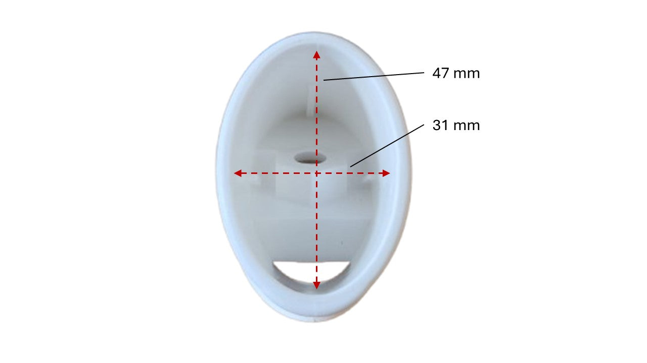 MWH Tischfußkappe 47 x 31 mm - Weiß - oval ohne Höhenverstellung MWH Fusskappe