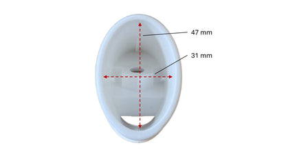 MWH Tischfußkappe 47 x 31 mm - Weiß - oval ohne Höhenverstellung MWH Fusskappe