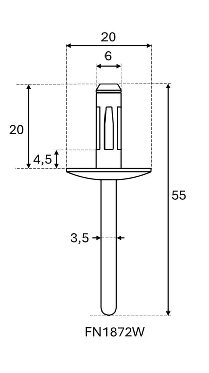 FN1872W Kunststoff Faltniete weiß – ersetzt OEM 51778053500 - kompatibel mit BMW F39