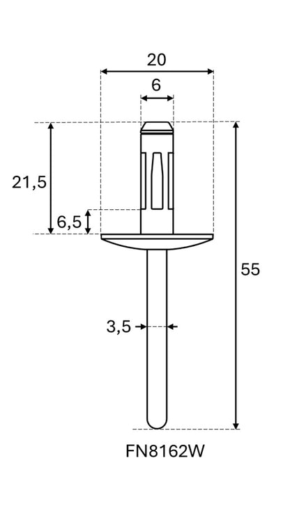 FN8162W weiß - Vergleichsnummer 7147391323 - passend für BMW F15 F16 F25 F26 F48 F85 F86 BMW Faltniet