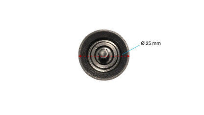 MWH Fußkappe ø 25 mm mit Dorn - Schwarz - für Royal Garden MWH Fusskappe