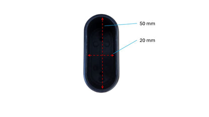 MWH Fußkappe 50 x 20 mm - Schwarz - Oval - für für MWH Chalet Stapelsessel Hochlehner MWH Fusskappe