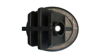 MWH Fußstopfen 48 mm Oval, Schräg - Schwarz - mit Höhenverstellung für Ausziehtisch Lochblech MWH Fusskappe