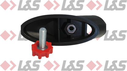 MWH Tischfußkappe 47 x 31 mm - Schwarz - oval mit Höhenverstellung - LUS-Shop