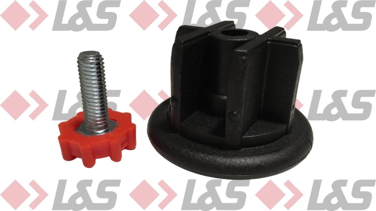 MWH Fußstopfen Ø 48 mm - Schwarz - (Gerade) mit Höhenverstellung für Lochblechtisch Royal Garden - LUS-Shop