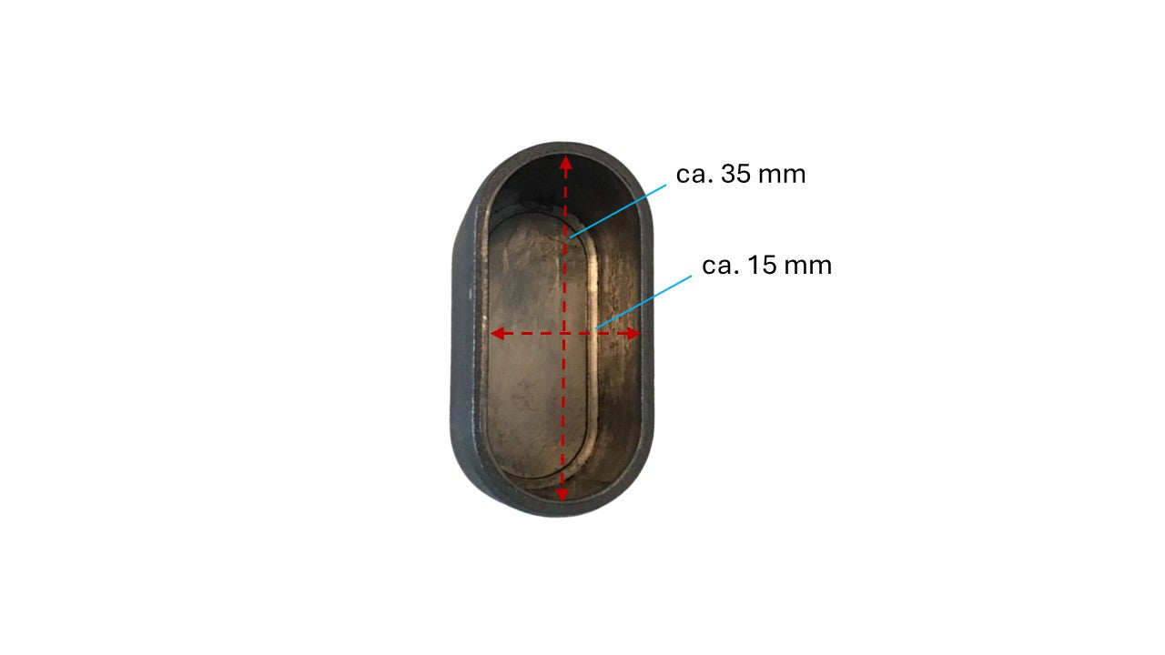 MWH Fußkappe 35 x 15 mm - Schwarz - Oval - für MWH Royal Garden Balero, Nova, Novelle, Windsor MWH Fusskappe