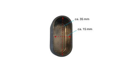 MWH Fußkappe 35 x 15 mm - Schwarz - Oval - für MWH Royal Garden Balero, Nova, Novelle, Windsor MWH Fusskappe